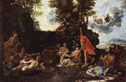 Nicolas Poussin Die Geburt des Baccus oil painting